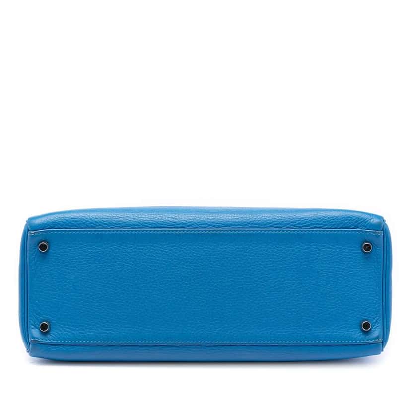 Hermès Togo Kelly II Retourne 35 Blue Leather Good condition - Inside View