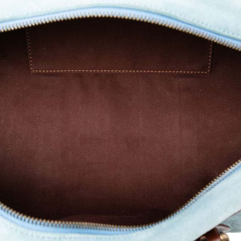 Celine C Macadam Suede Shoulder Bag Blue Leather Very good condition - Model View