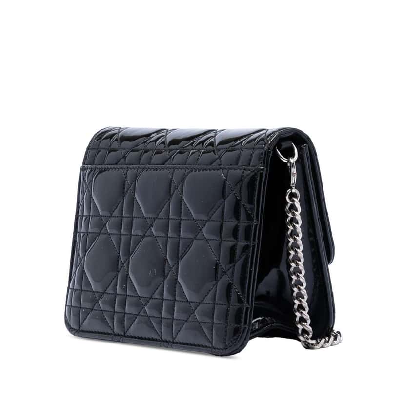 Dior Mini Patent Cannage Miss Dior Pouch Black Leather Very good condition - Back View