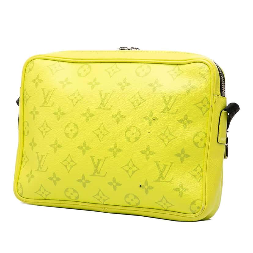 Louis Vuitton Monogram Taigarama Outdoor Messenger Yellow Leather Very good condition - Back View
