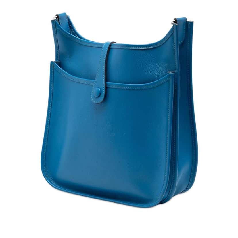 Hermès Epsom Evelyne III 29 Blue Leather Good condition - Back View