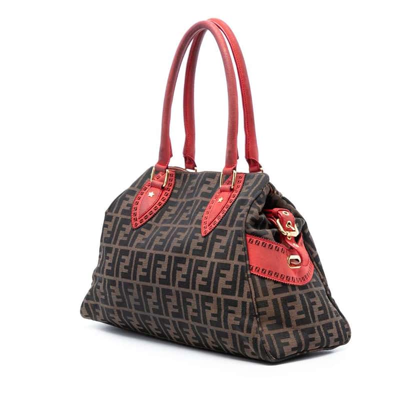 Fendi Zucca Canvas Etniko Grommet Tote Brown Canvas Good condition - Back View