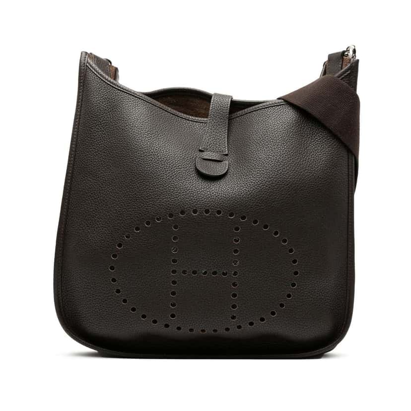 Hermès Clemence Evelyne III PM Brown Leather Good condition - Front View