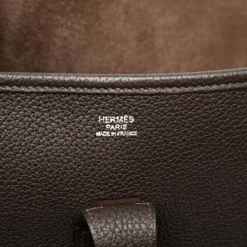 Hermès Clemence Evelyne III PM Brown Leather Good condition - Box View