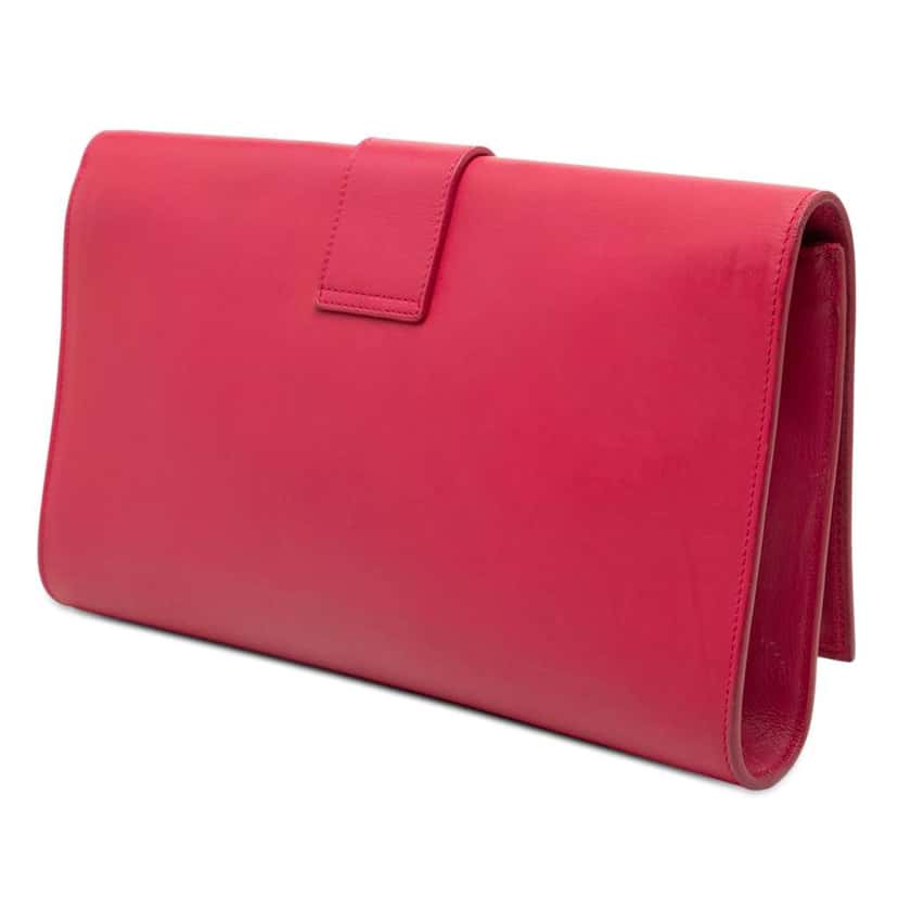 Saint Laurent Leather Chyc Ligne Clutch Pink Leather Very good condition - Back View