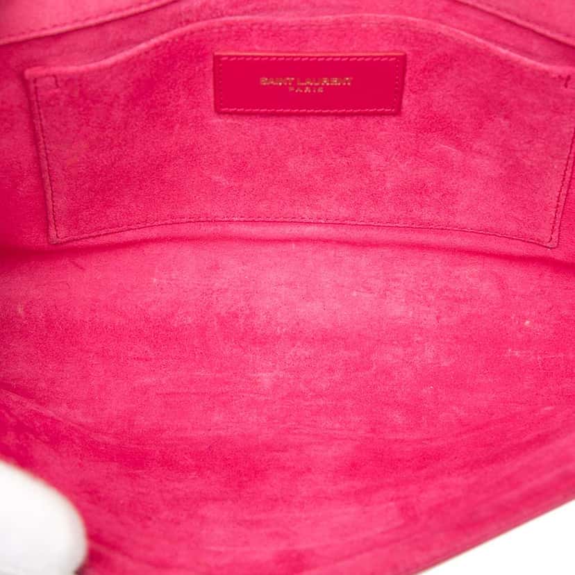 Saint Laurent Leather Chyc Ligne Clutch Pink Leather Very good condition - Model View