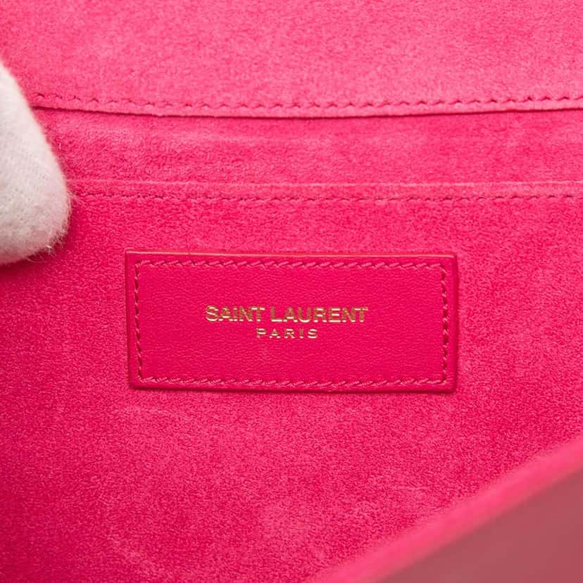 Saint Laurent Leather Chyc Ligne Clutch Pink Leather Very good condition - Box View