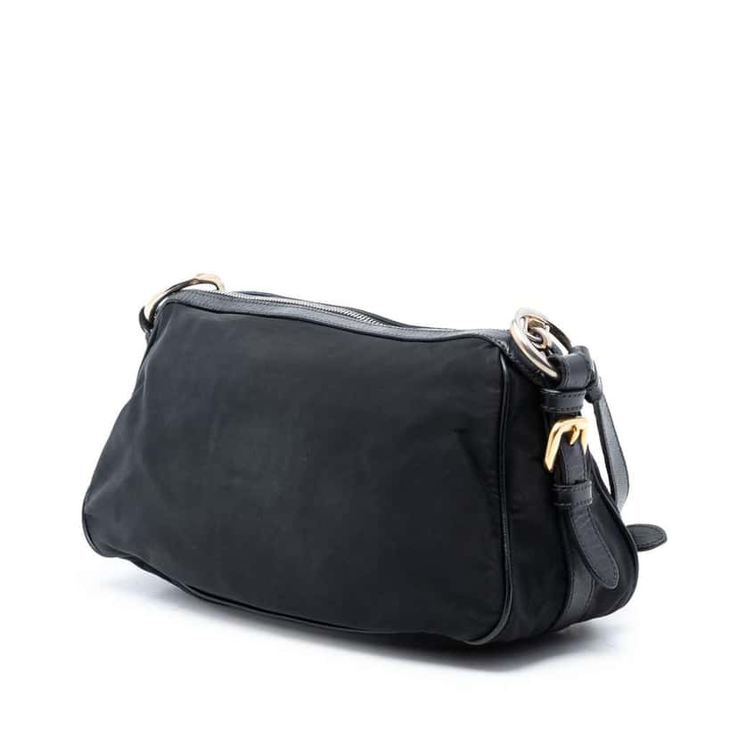 Prada Tessuto Canapa Logo Shoulder Bag Black Very good condition - Back View