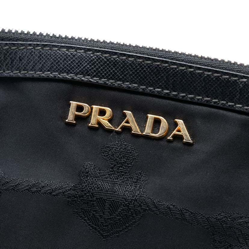 Prada Tessuto Canapa Logo Shoulder Bag Black Very good condition - Box View