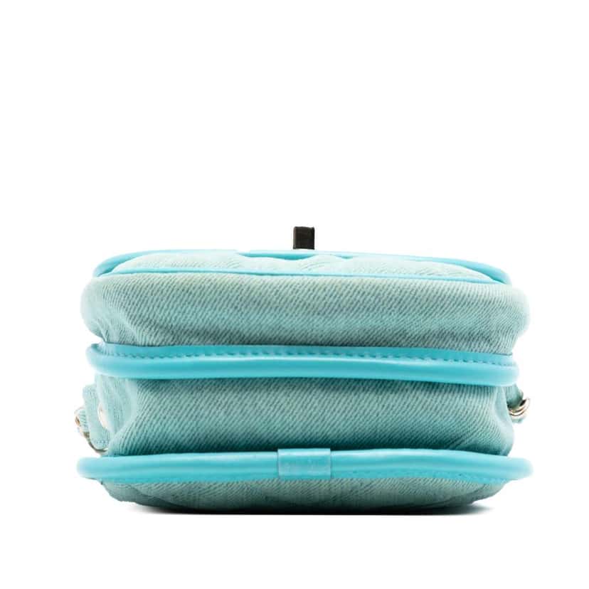 Chanel Mini CC Quilted Denim Crossbody Blue Denim Very good condition - Inside View