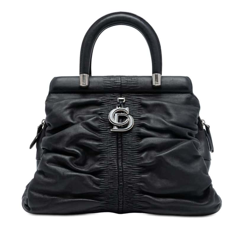 Dior Small Lambskin Karenina Frame Bag Black Leather Very good condition - Front View