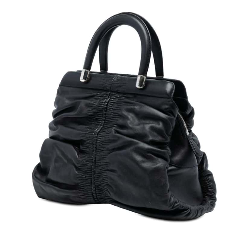 Dior Small Lambskin Karenina Frame Bag Black Leather Very good condition - Back View