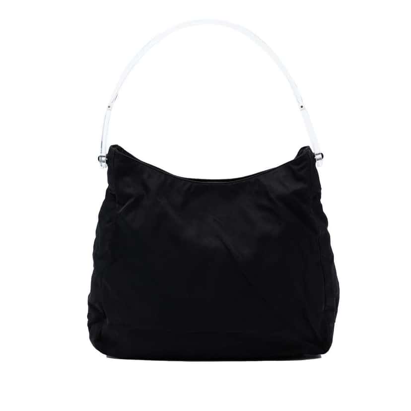 Prada Tessuto Acrylic Handle Bag Black Very good condition - Front View