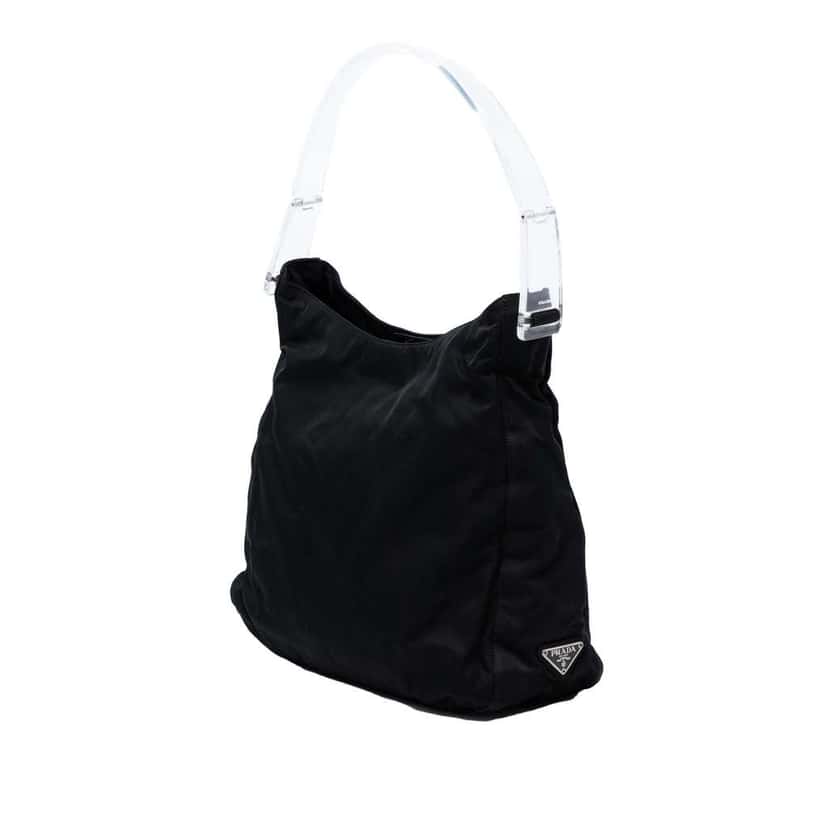 Prada Tessuto Acrylic Handle Bag Black Very good condition - Back View