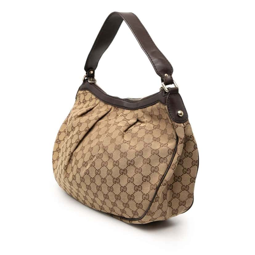 Gucci GG Canvas Sukey Shoulder Bag Brown Canvas Good condition - Back View