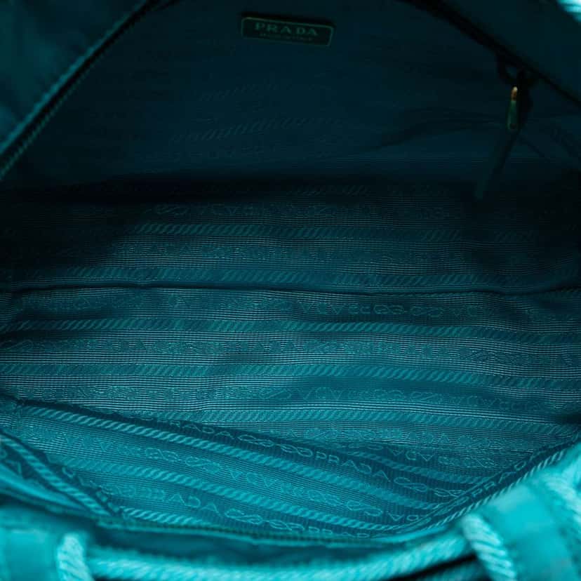 Prada Tessuto Canapa Logo Bow Satchel Blue Very good condition - Model View