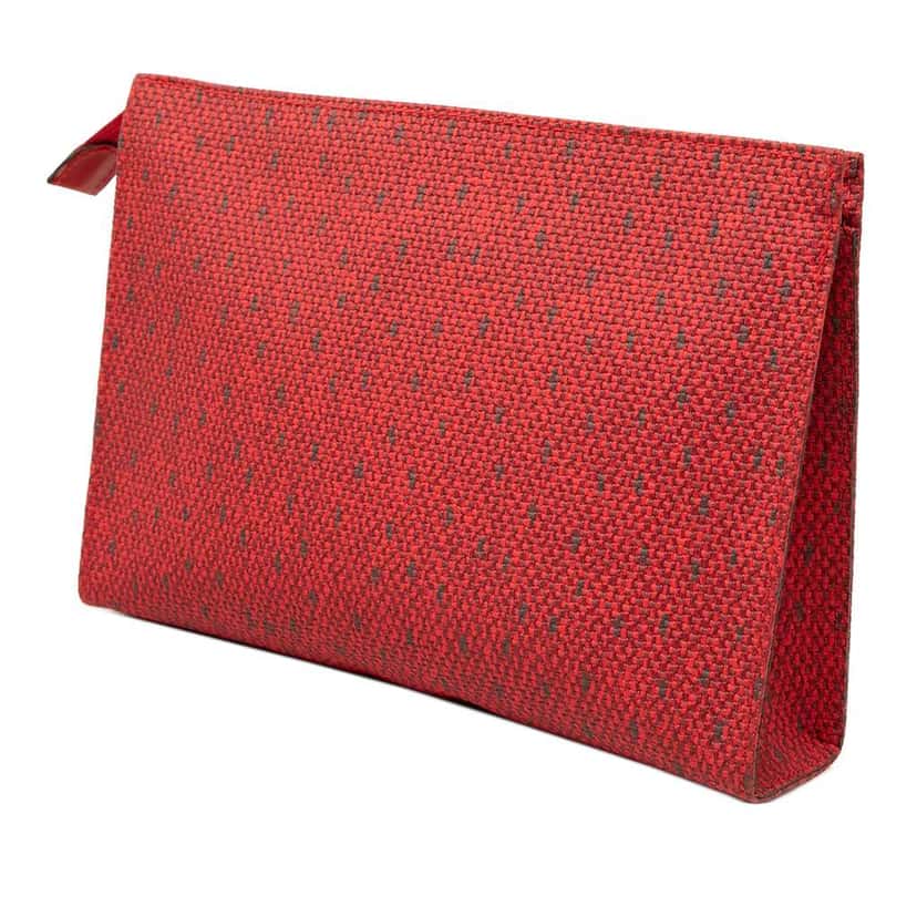 Saint Laurent Canvas Clutch Red Canvas Very good condition - Back View