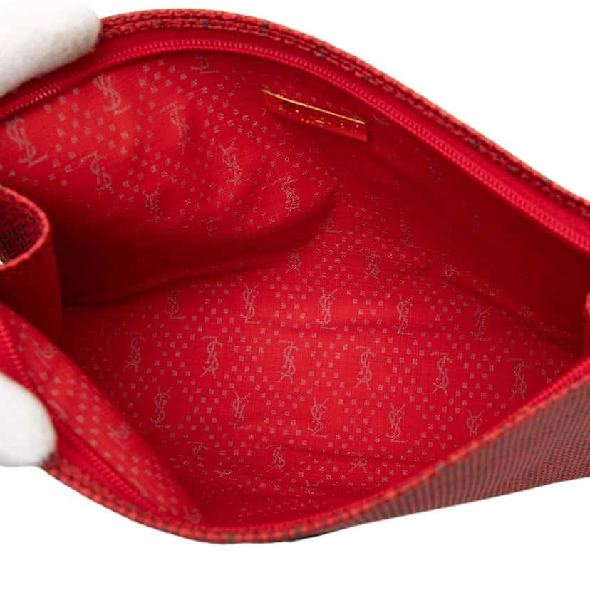 Saint Laurent Canvas Clutch Red Canvas Very good condition - Model View