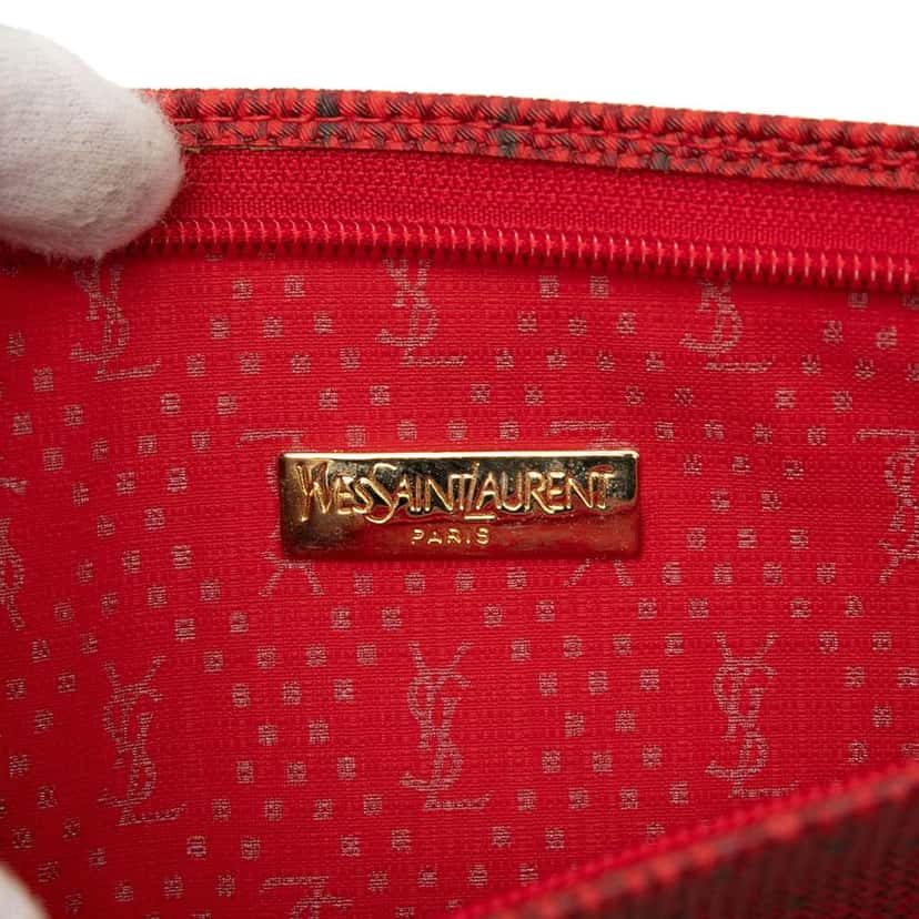 Saint Laurent Canvas Clutch Red Canvas Very good condition - Box View
