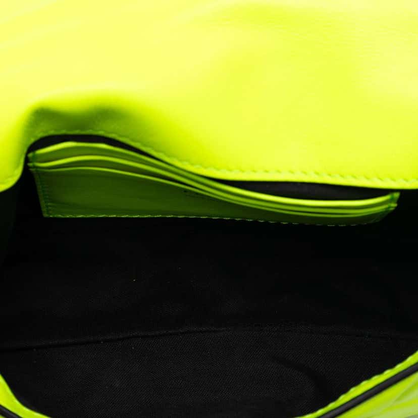 Fendi Mini Zucca Embossed Leather Baguette Satchel Yellow Leather Very good condition - Model View