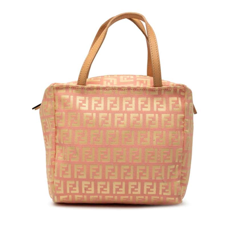 Fendi Mini Zucchino Canvas Handbag Pink Canvas Good condition - Front View