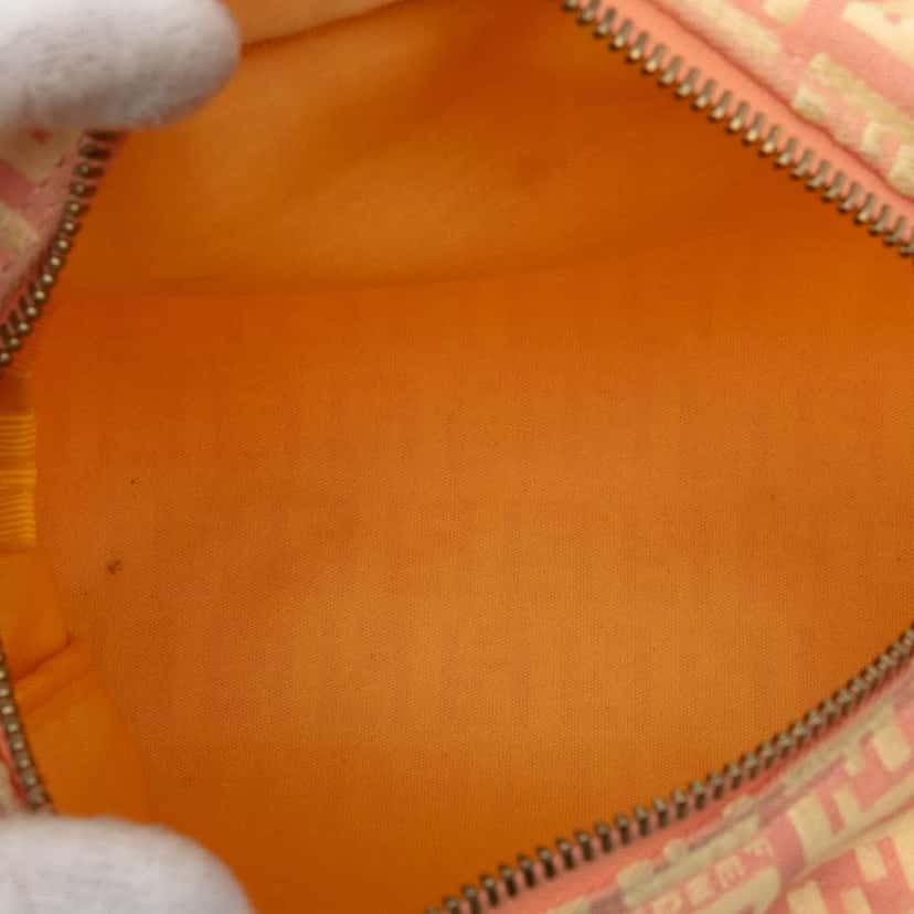 Fendi Mini Zucchino Canvas Handbag Pink Canvas Good condition - Model View