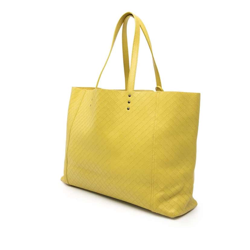 Bottega Veneta Leather Intrecciomirage Tote Yellow Leather Very good condition - Back View