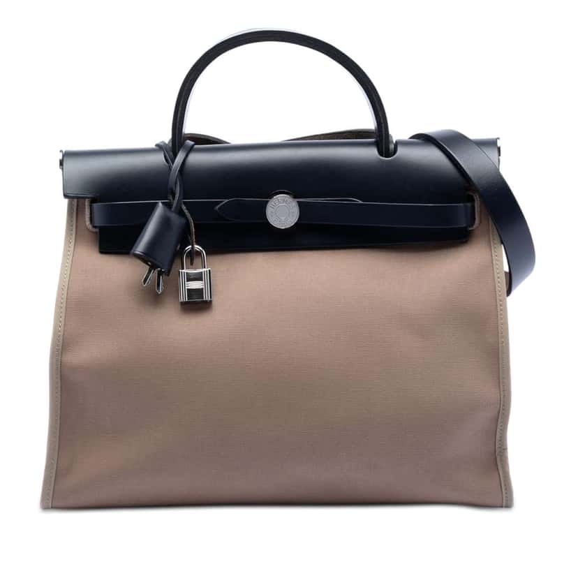 Hermès Toile Herbag Zip 31 Brown Canvas Good condition - Front View