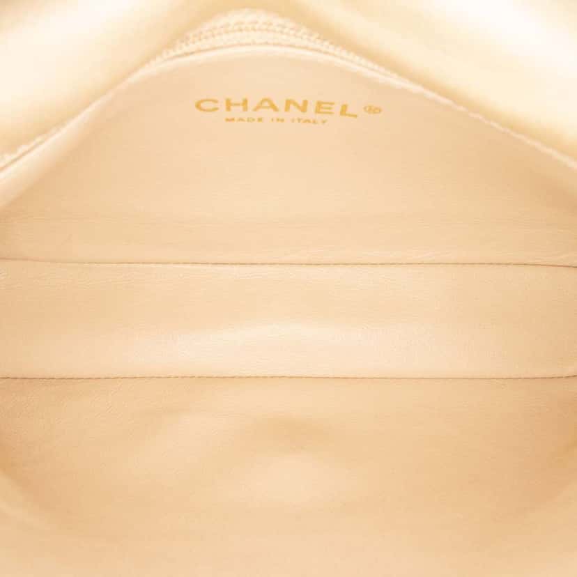 Chanel Small Quilted Iridescent Lambskin Pearl CC Crystal Flap Gold Leather Very good condition - Model View