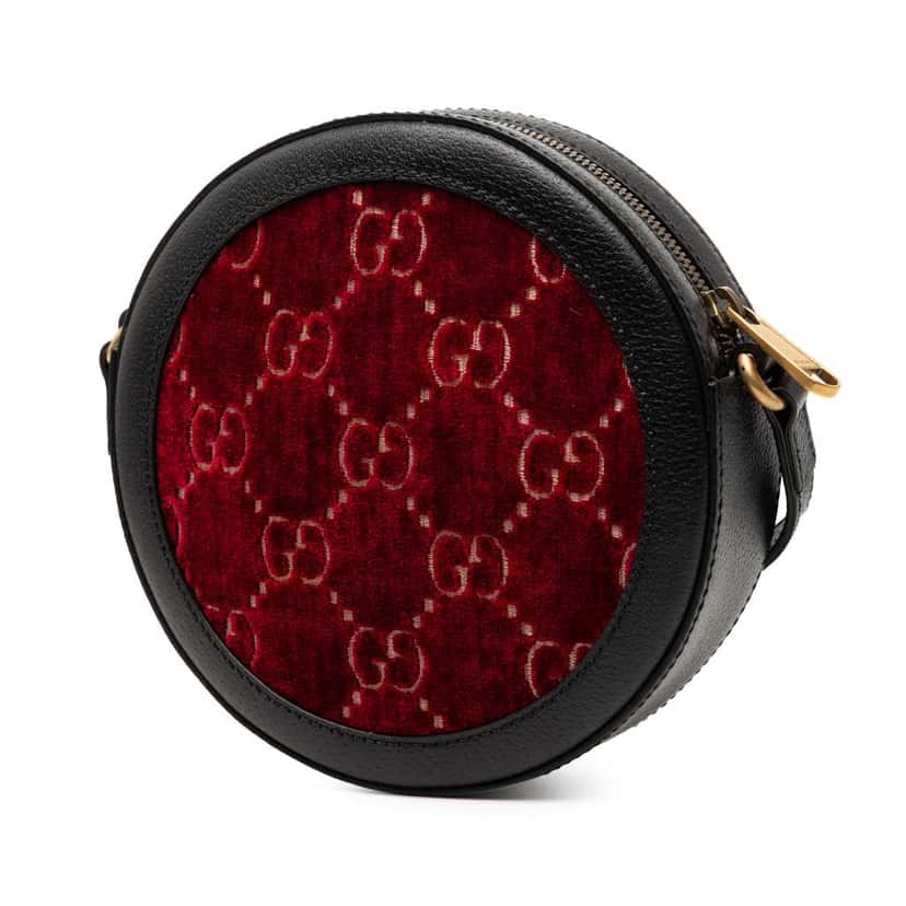 Gucci GG Marmont Velvet Round Crossbody Red Velvet Very good condition - Back View