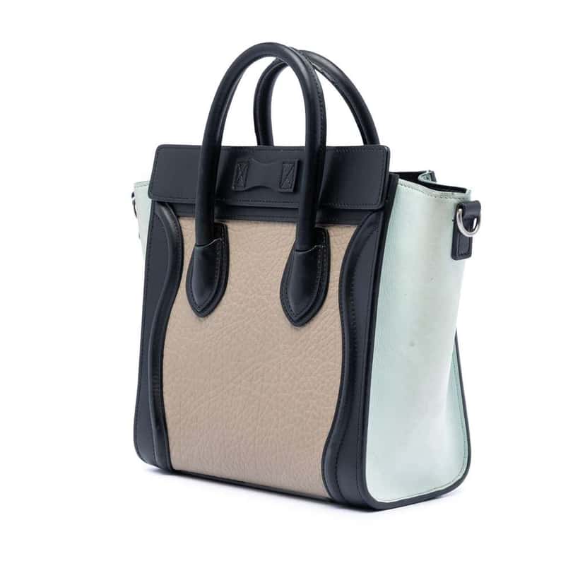 Celine Nano Tricolor Leather Luggage Tote Brown Leather Very good condition - Back View