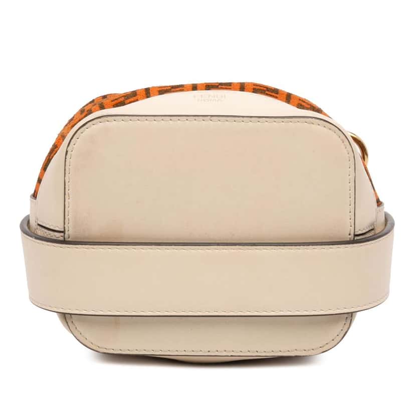 Fendi Mini Zucca Suede Mon Tresor Bucket Bag Orange Leather Very good condition - Inside View