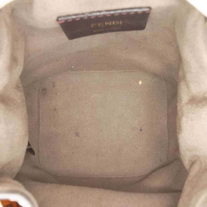 Fendi Mini Zucca Suede Mon Tresor Bucket Bag Orange Leather Very good condition - Model View