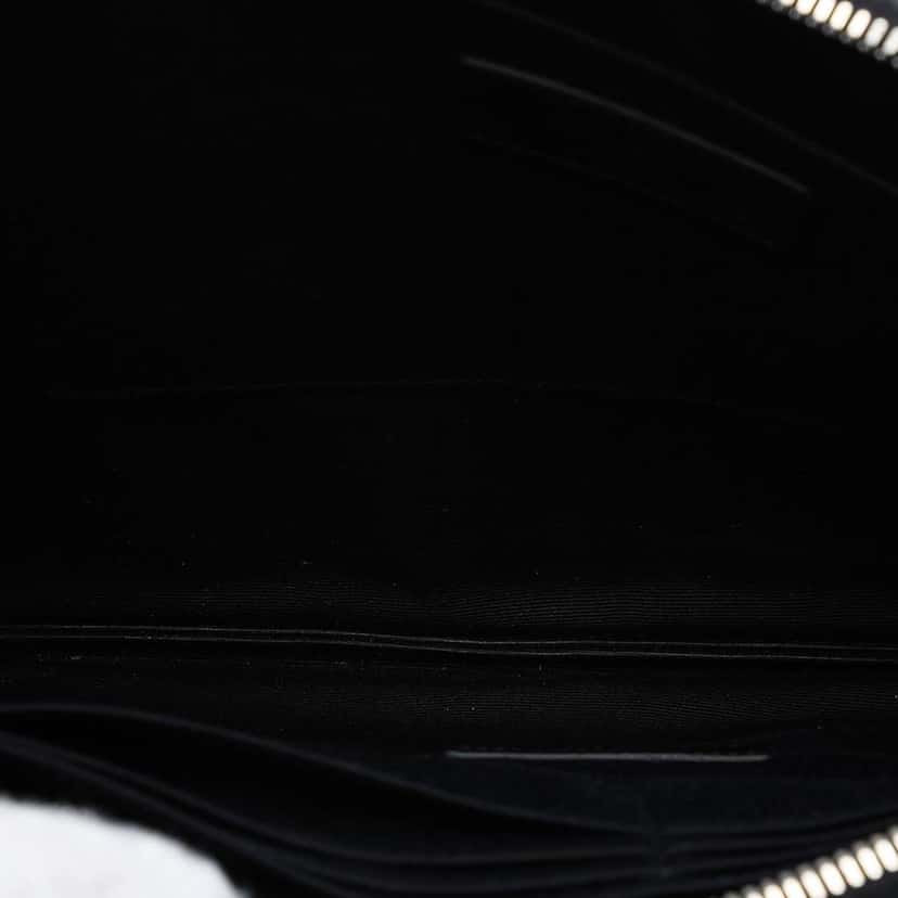 Saint Laurent Metallic Calfskin Robot Zipped Tablet Pouch Silver Leather Very good condition - Model View