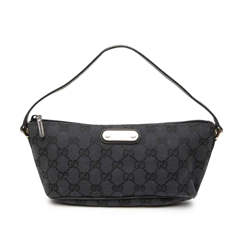 Gucci GG Canvas Boat Black Canvas Very good condition - Front View