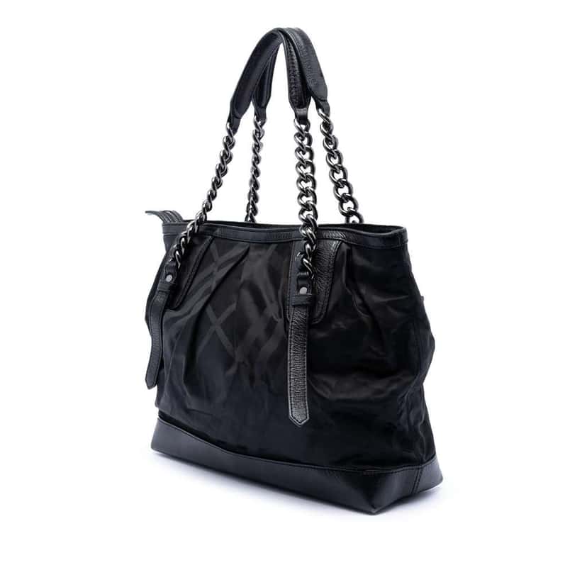 Burberry Tonal Check Nylon Shoulder Bag Black Very good condition - Back View