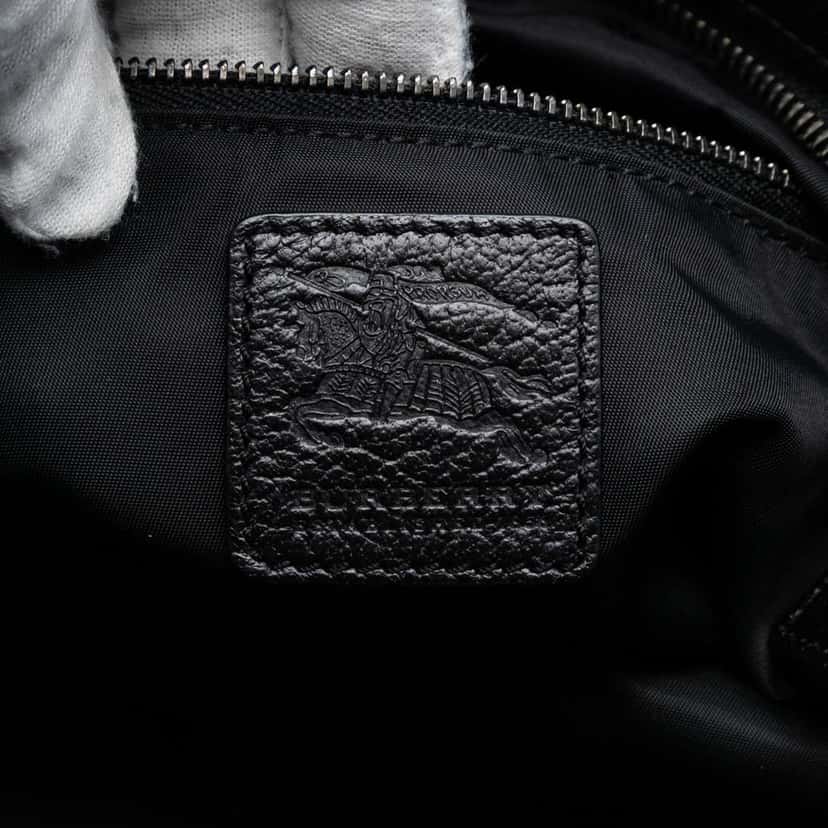 Burberry Tonal Check Nylon Shoulder Bag Black Very good condition - Box View