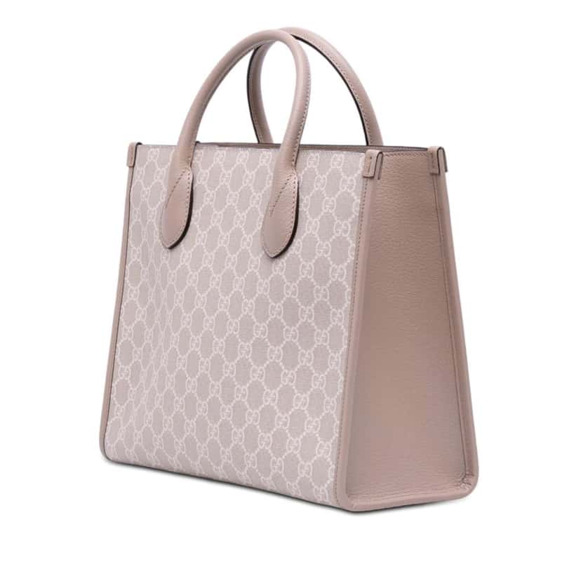 Gucci Small GG Supreme Interlocking G Tote Brown Canvas Very good condition - Back View