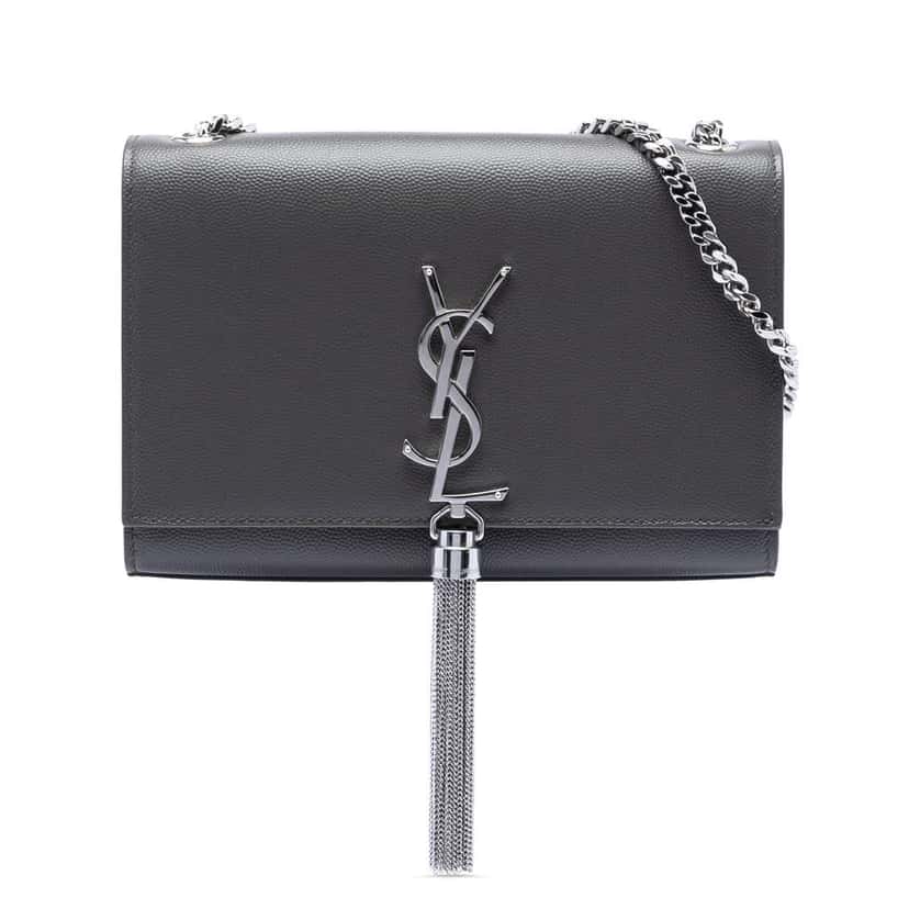 Saint Laurent Small Grain de Poudre Monogram Kate Tassel Crossbody Black Leather Very good condition - Front View