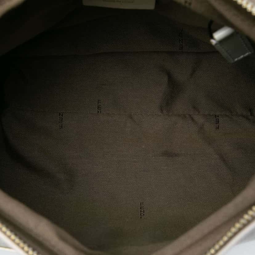 Fendi Zucca Coated Canvas Chef Shoulder Bag White Canvas Very good condition - Model View