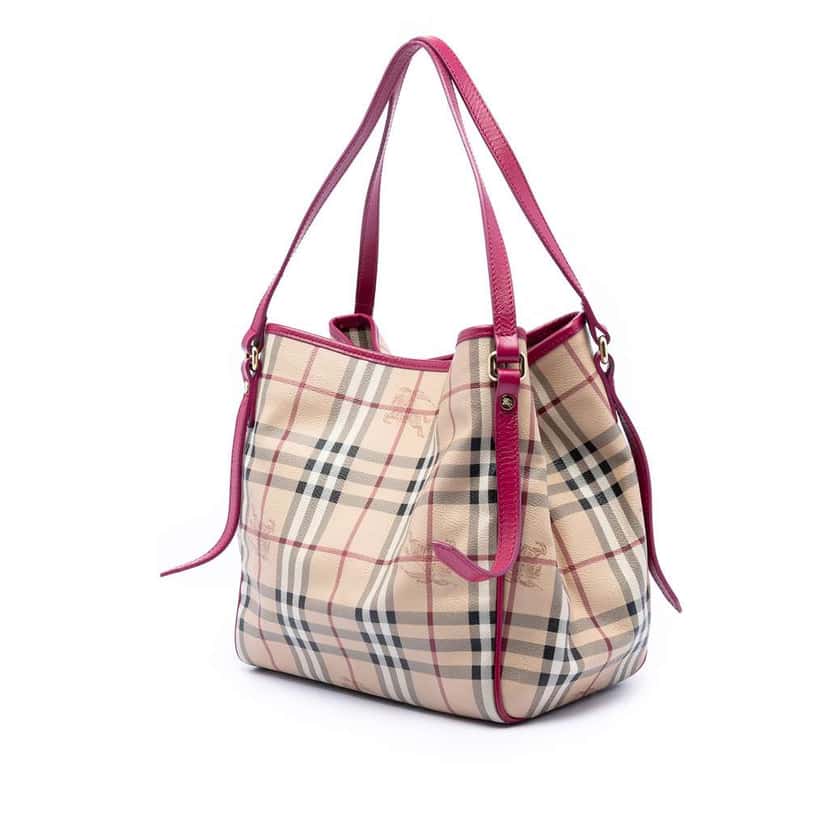 Burberry Small Haymarket Check Coated Canvas Canterbury Tote Brown Canvas Very good condition - Back View