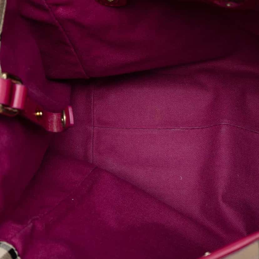 Burberry Small Haymarket Check Coated Canvas Canterbury Tote Brown Canvas Very good condition - Model View