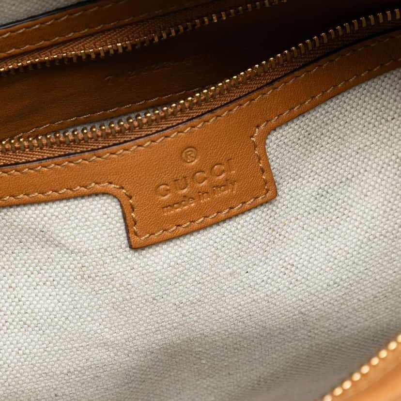 Gucci Medium Leather Web Attache Crossbody Brown Leather Very good condition - Box View