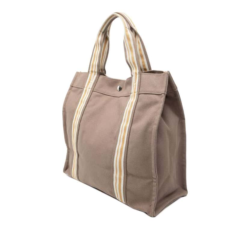 Hermès Canvas Sac De Plage Brown Canvas Very good condition - Back View