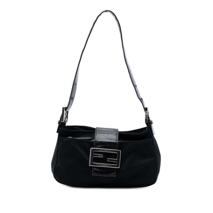 Fendi Nylon Shoulder Bag Black Very good condition - Front View