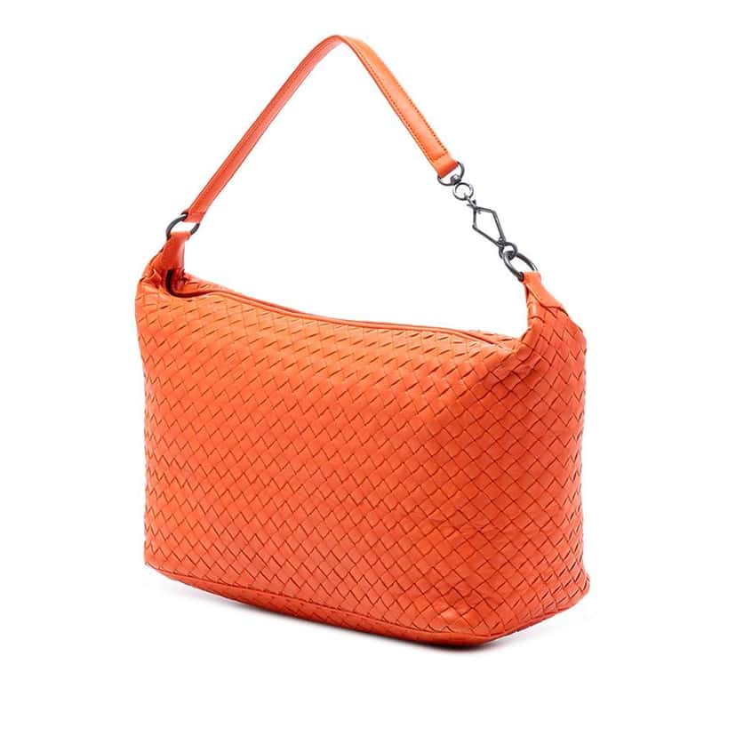 Bottega Veneta Nappa Intrecciato Shoulder Bag Orange Leather Very good condition - Back View