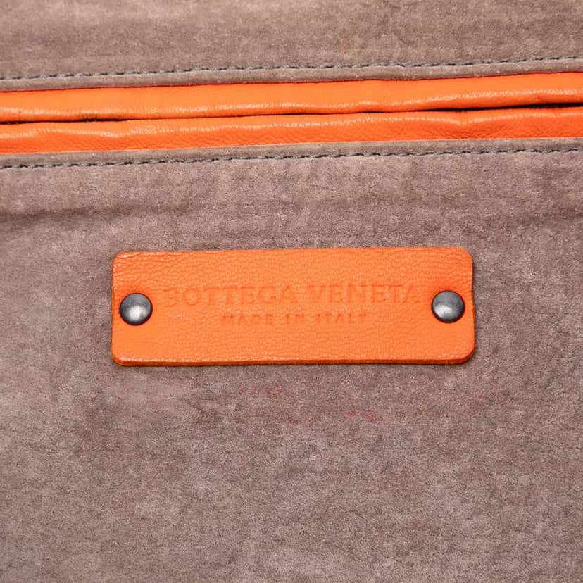 Bottega Veneta Nappa Intrecciato Shoulder Bag Orange Leather Very good condition - Box View