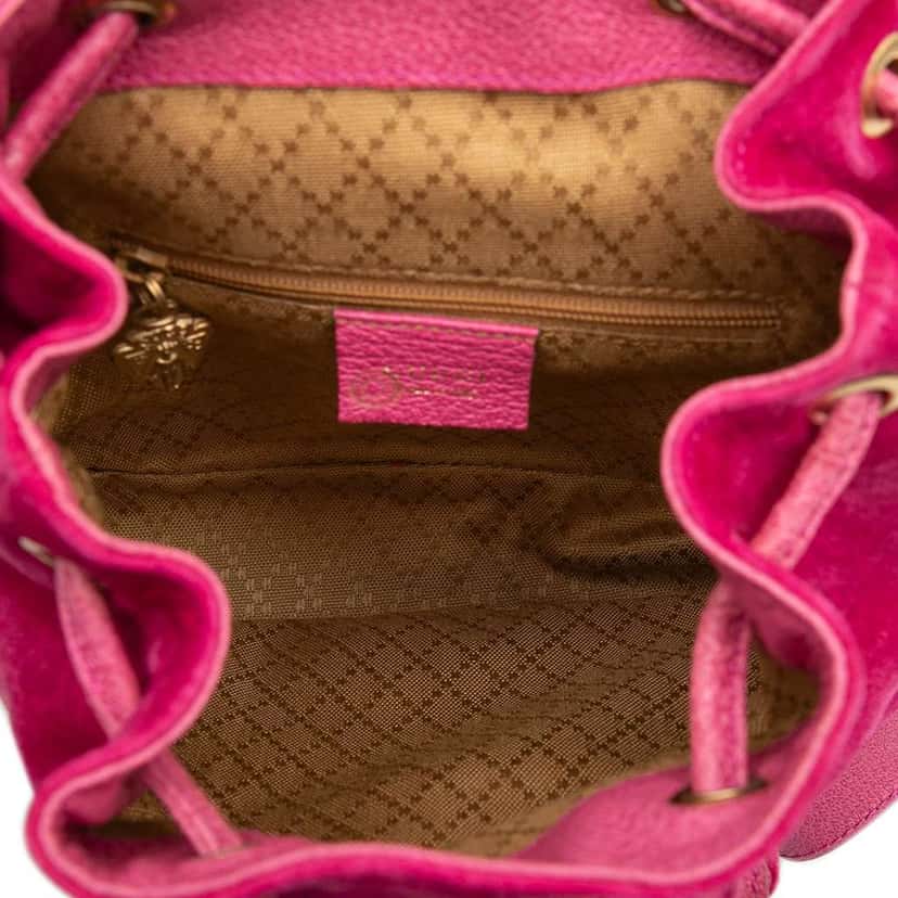 Gucci Suede Bamboo Backpack Pink Leather Very good condition - Model View