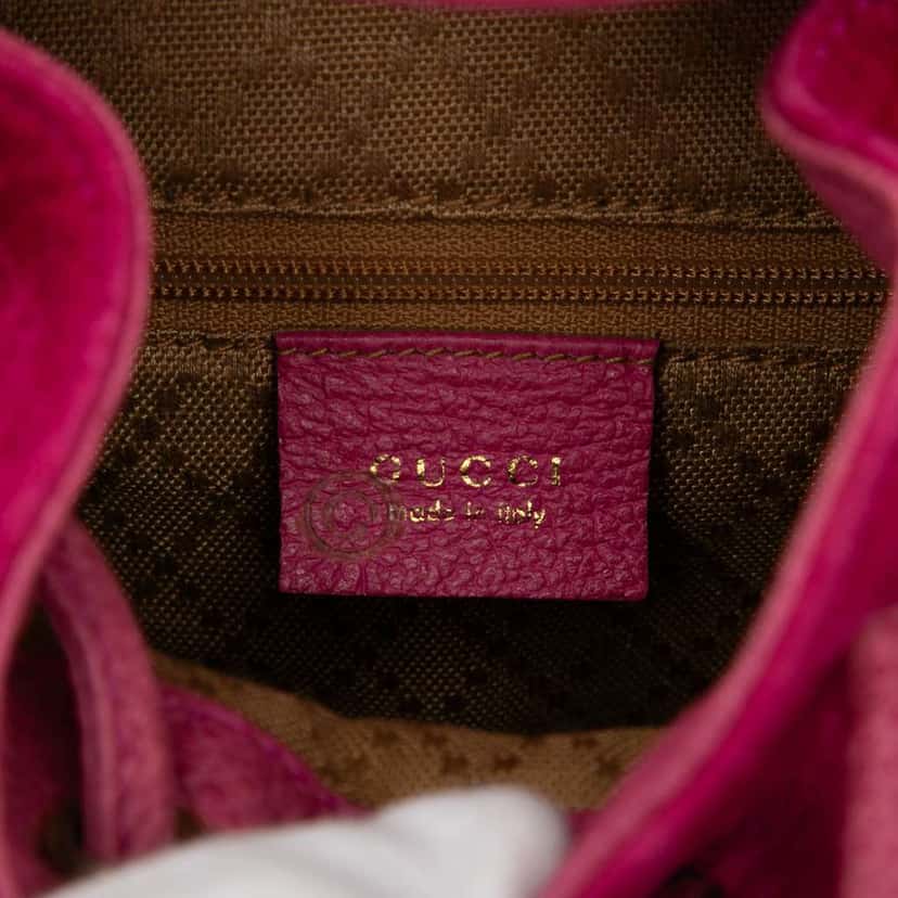 Gucci Suede Bamboo Backpack Pink Leather Very good condition - Box View