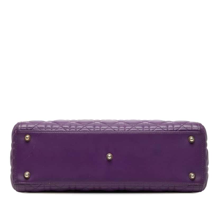 Dior Large Lambskin Cannage Lady Dior Purple Leather Very good condition - Inside View